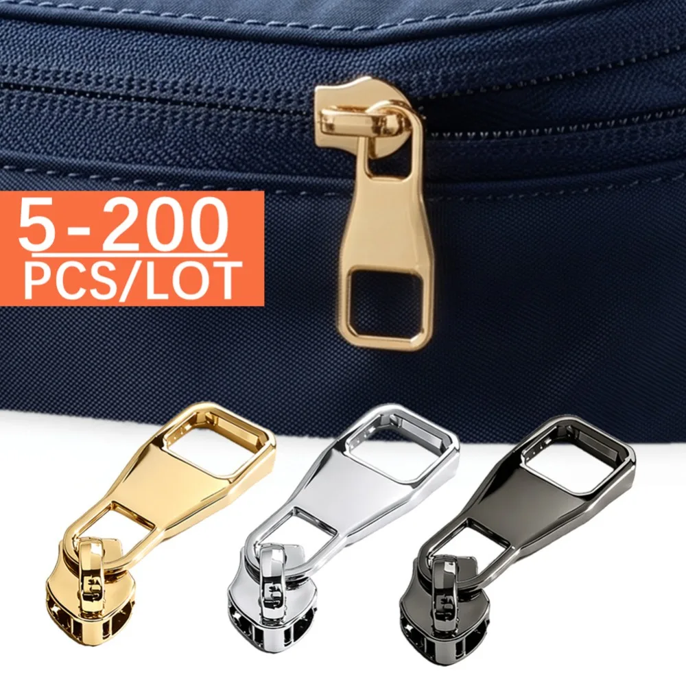 5-100-200Pcs 5# Nylon Zipper Slider Head For Shoes Clothes Bags Zippers Puller Replacement Sewing Accessories Wholesale