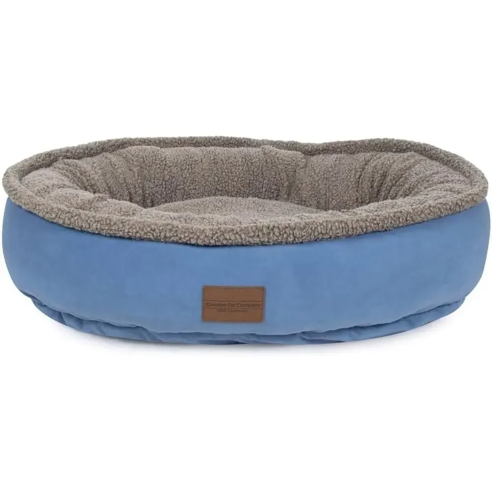 Small Blue Tipped Berber Comfort Cup Dog Bed