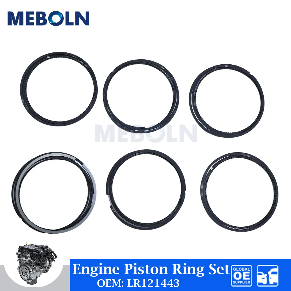 Juego de 6 Anillos de Pistón para Motor 3.0, para Land Rover Range Rover Defender 110, Jaguar F-Pace 3.0L I6, Accesorios para Auto, OEM LR121443 STD