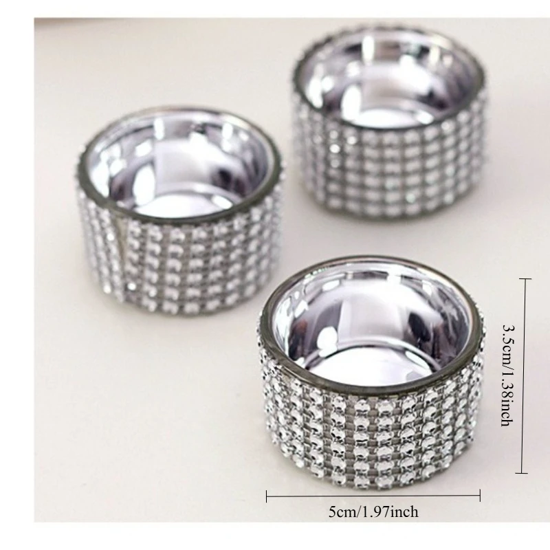 

Silver Electroplating Candle Holder Empty Glass Cup For Tealight