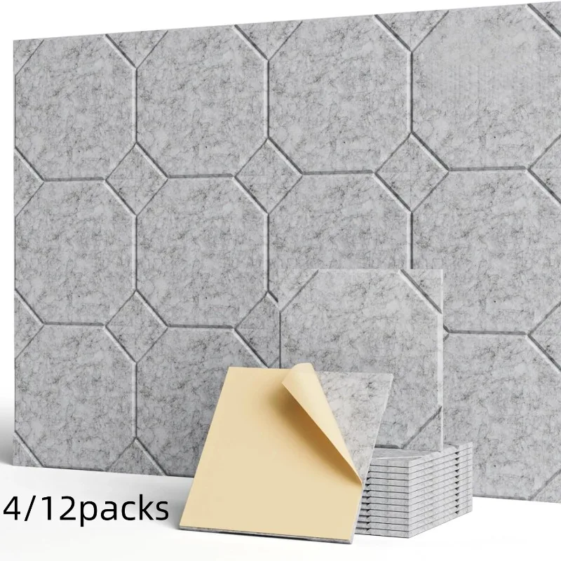 3D Felt Wall Panel Sound Insulation Noise Reduction Self-adhesive Wall Stickers Sound-absorbing Board Cinema Recording Studio