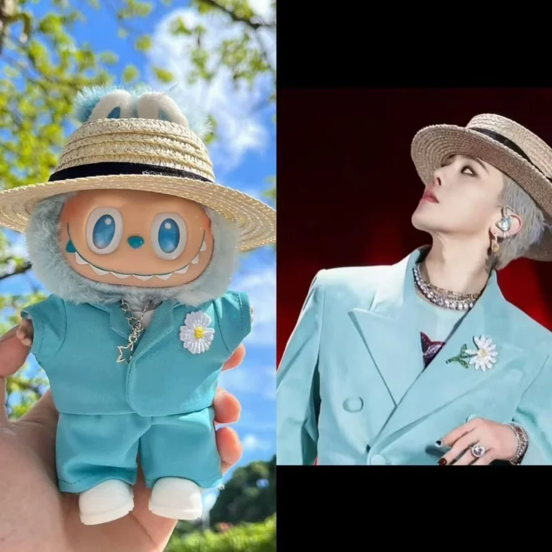 

2025GD G-Dragon's Same Style Clothes for 15/17cm Labubu Stylish Suit Concert Accessories Birthday Gift accessoires Quality cloth