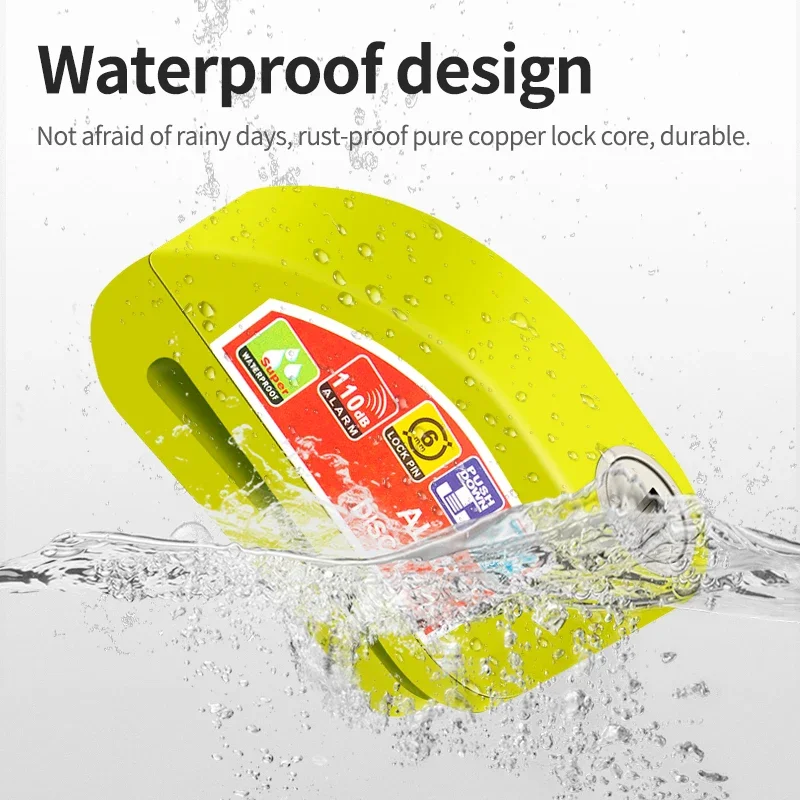 Motorcycle Bicycle Lock Alarm Safety Protection Padlock Disc Aluminum Alloy Anti-Theft Reminder Rope Lock Bag Motorcycle Accesso view 4