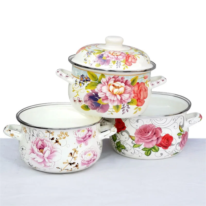 China Tableware Enamel Pot for Healthy Baby Food Making Healthy Enamel Pot to Cook, Braise and Boil Soups or Medications