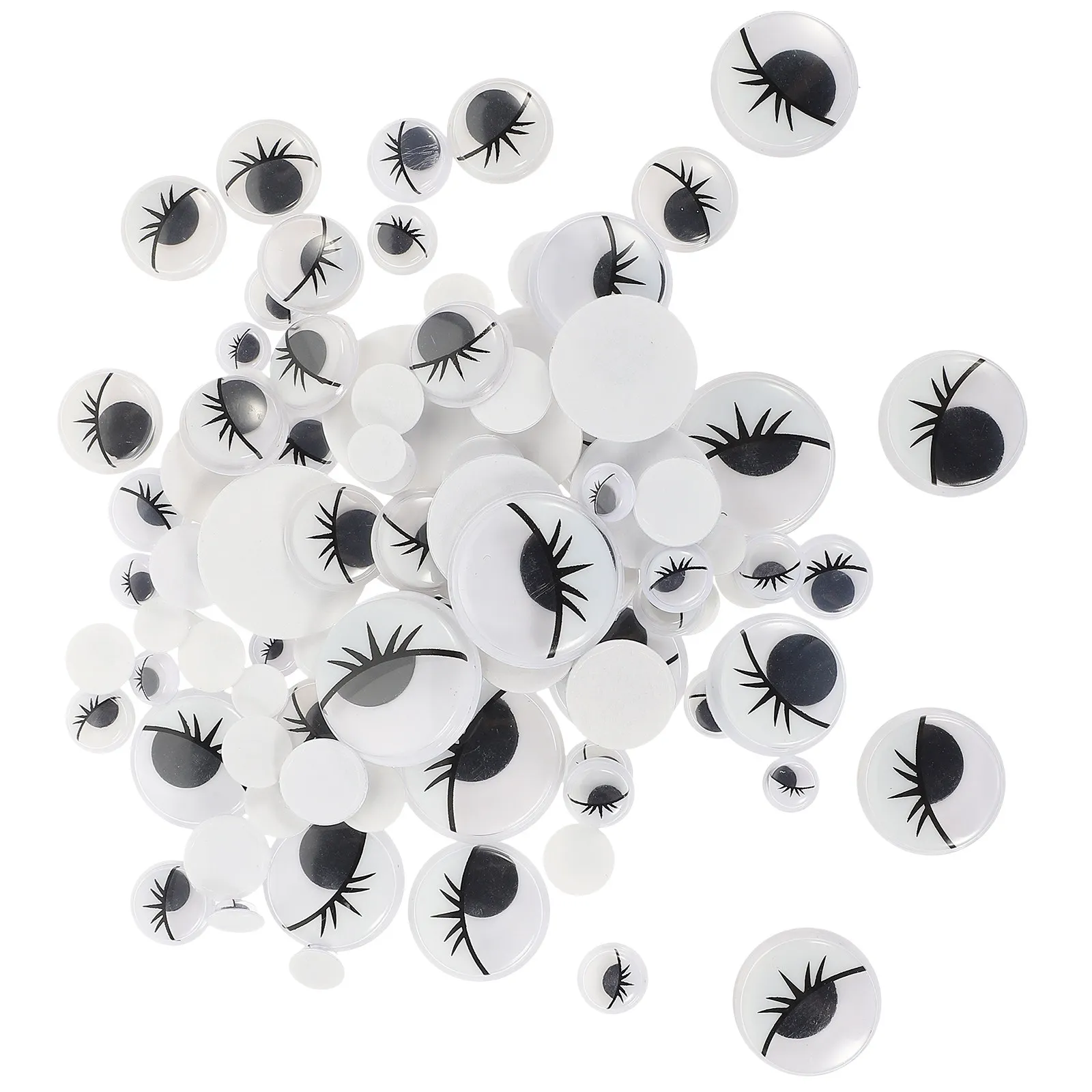 

200Pcs Eyeball Stickers for Crafts DIY Wiggling Eyes Self-Adhesive Plastic Eye Stickers Supplies Animal Cartoon
