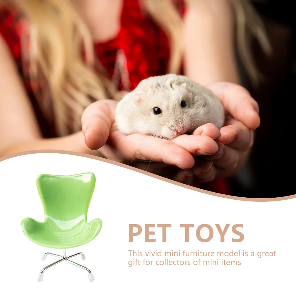 

Mini Home Furnishings Miniature Chair for Dollhouse Photo Accessories Green Furniture
