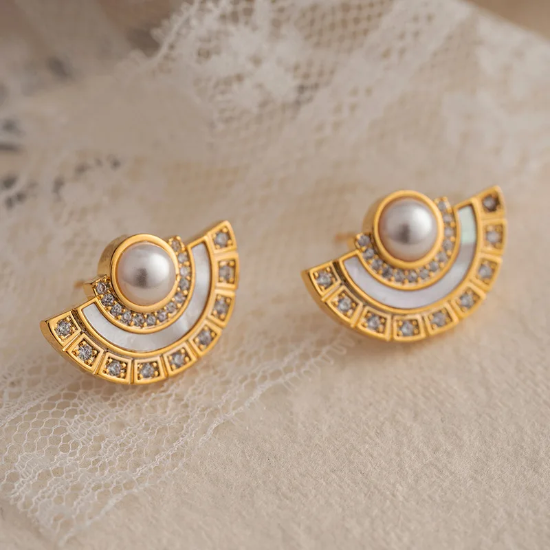 

Vintage pearl earrings simple and personalized women's fashion jewelry