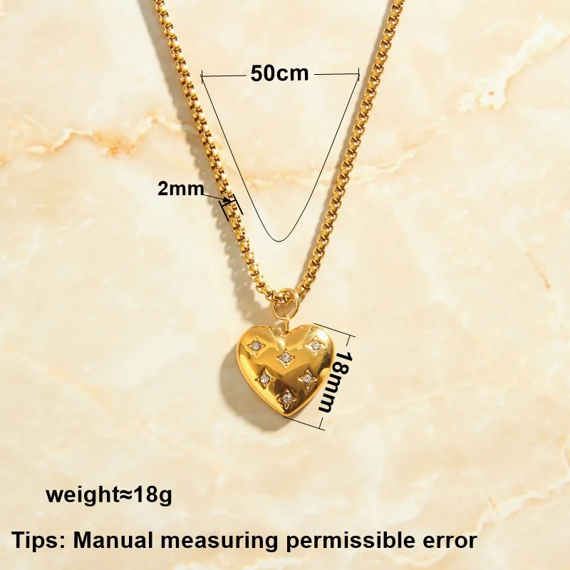 SOMMAR Hot 2022 Gold color Goddess necklaces & pendants peach heart zircon pendant multi-layer necklaces accessories