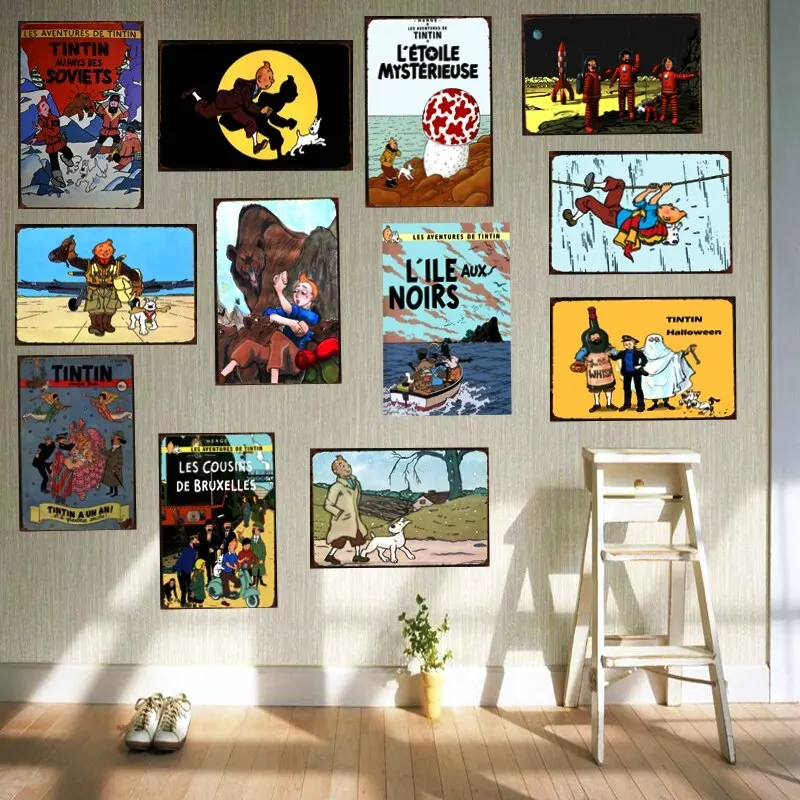 Panneau métallique de film de dessin animé, plaque métallique pour chambre d'enfants, Bar mural, café, décoration de maison, xCM, artisanat d'art DU