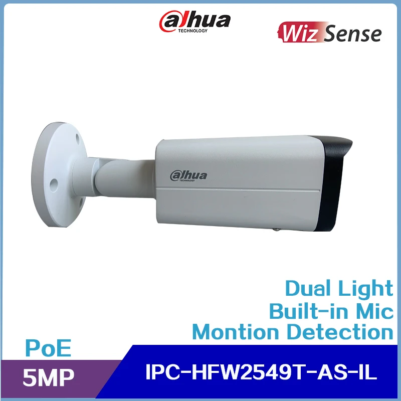 

Dahua 5MP Smart Dual Light Fixed-focal Bullet WizSense Network Camera IPC-HFW2549T-AS-IL