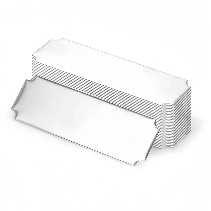 38 pcs Blank Name Badges Silver Finish Surface, designed for Office Desk Labeling, Smooth Writable Surface