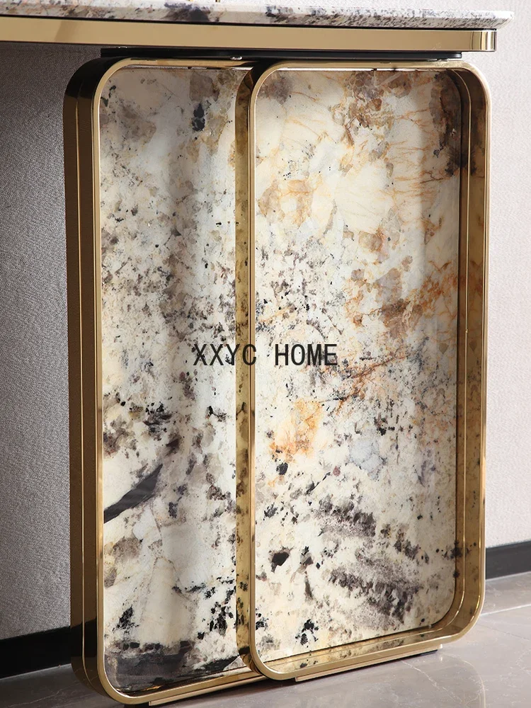 Mesa de varanda de mármore moderna e luxuosa mesa de entrada