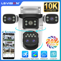 LS VISION 20MP 10X Zoom Four Screens WiFi IP Camera Wireless Outdoor 10K Four Lens PTZ Human Auto Tracking Surveillance Cameras