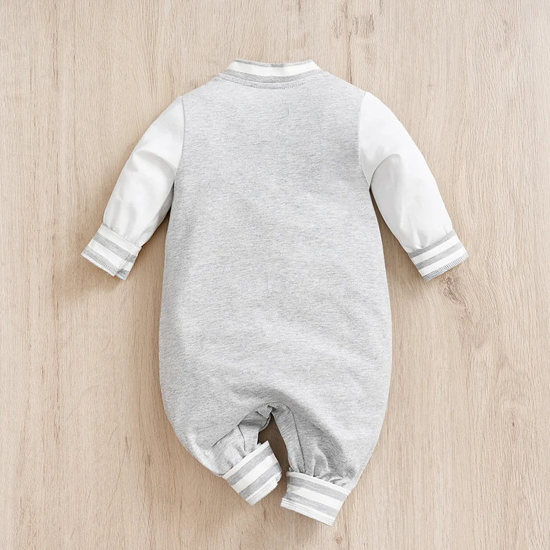 Newborn Spring And Autumn Cool Baseball Suit Cotton Comfortable And Soft 0-12 Boys And Girls Long Sleeved Baby Bodysuit