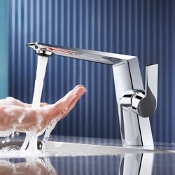 Basin Faucet Sink Faucet Single Handle Hole Black Chrome Bathroom Cold Hot Water Mixer Crane Tap Deck Mount Tapware Kitchen