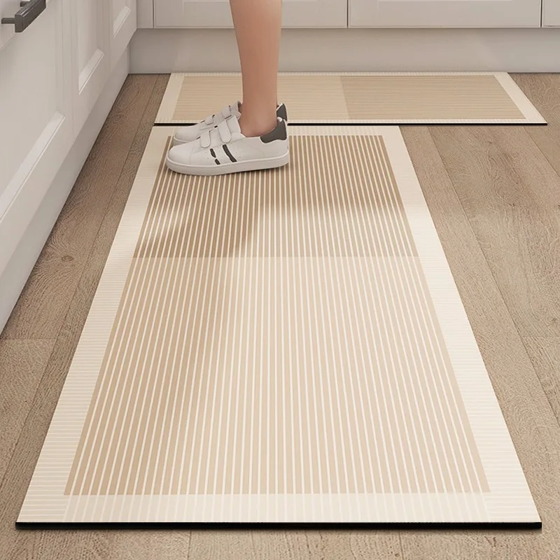 

Kitchen Floor Mat Oil-proof Non-slip Carpet Waterproof Leather Long Rug Home Decoration Minimalist Foot Mats Alfombra Cocina