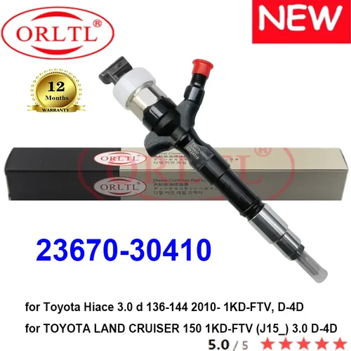 Inyector de combustible diésel ORLTL 23670-30410 2367030410   Nueva boquilla 23670 30410 para Toyota Hilux 1KD 2KD 2,5 D 3.0D