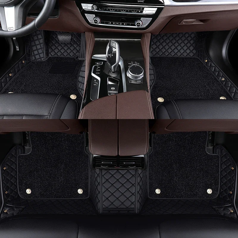 Luxury Double Deck Full Coverage Car Floor Mats for BMW 5 Series E39 1995-2004 E60 F10 G30 2017-2022 G60 2023-25 Car Accessories