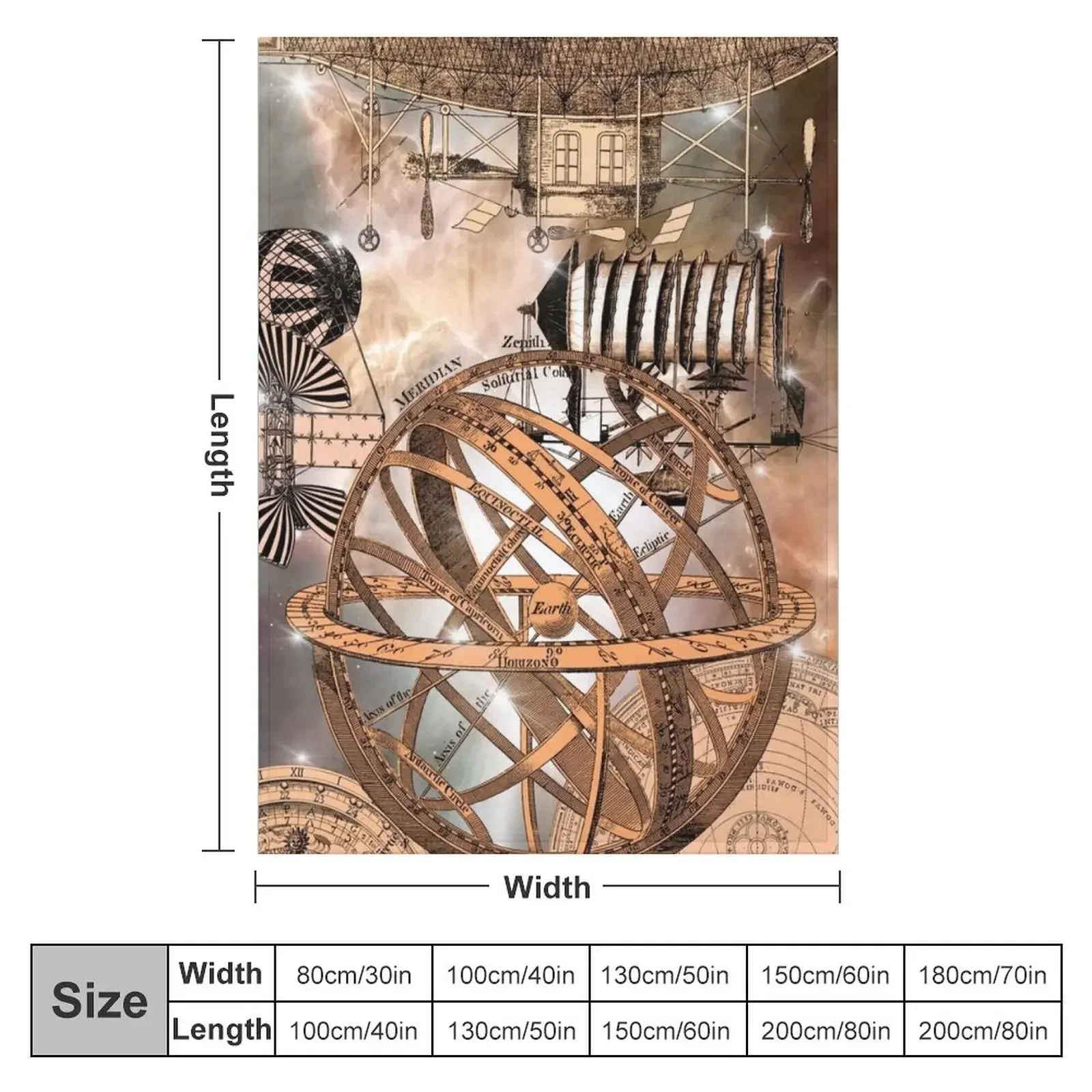 New Steampunk Airship Throw Blanket Luxury Nap christmas gifts Bed Fashionable Blankets