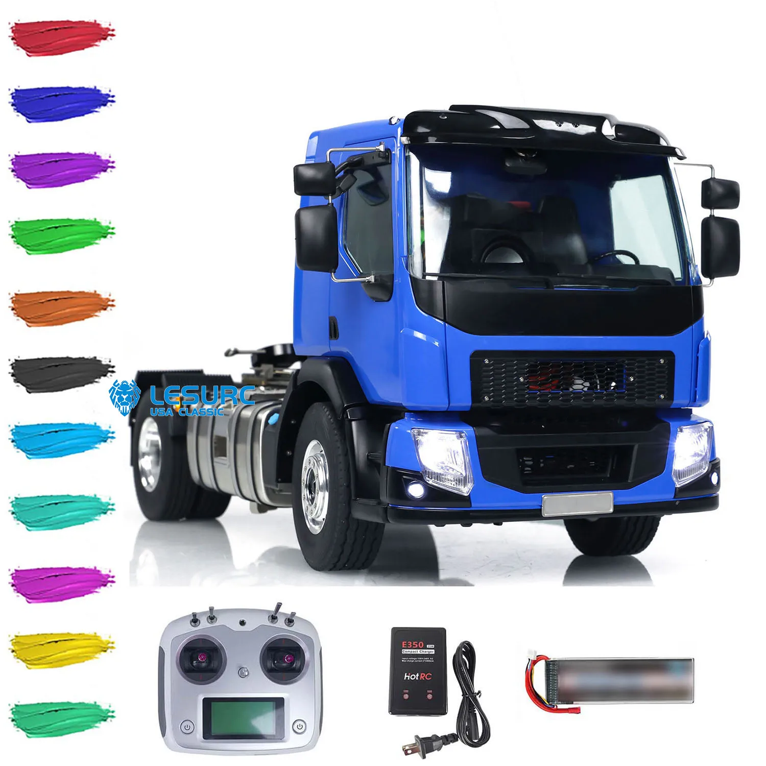 LESU 4x4 1/14 VM RC Tractor Trucks Painted Assembled Radio Control Car With Metal Chassis Electric Truck Toys Model