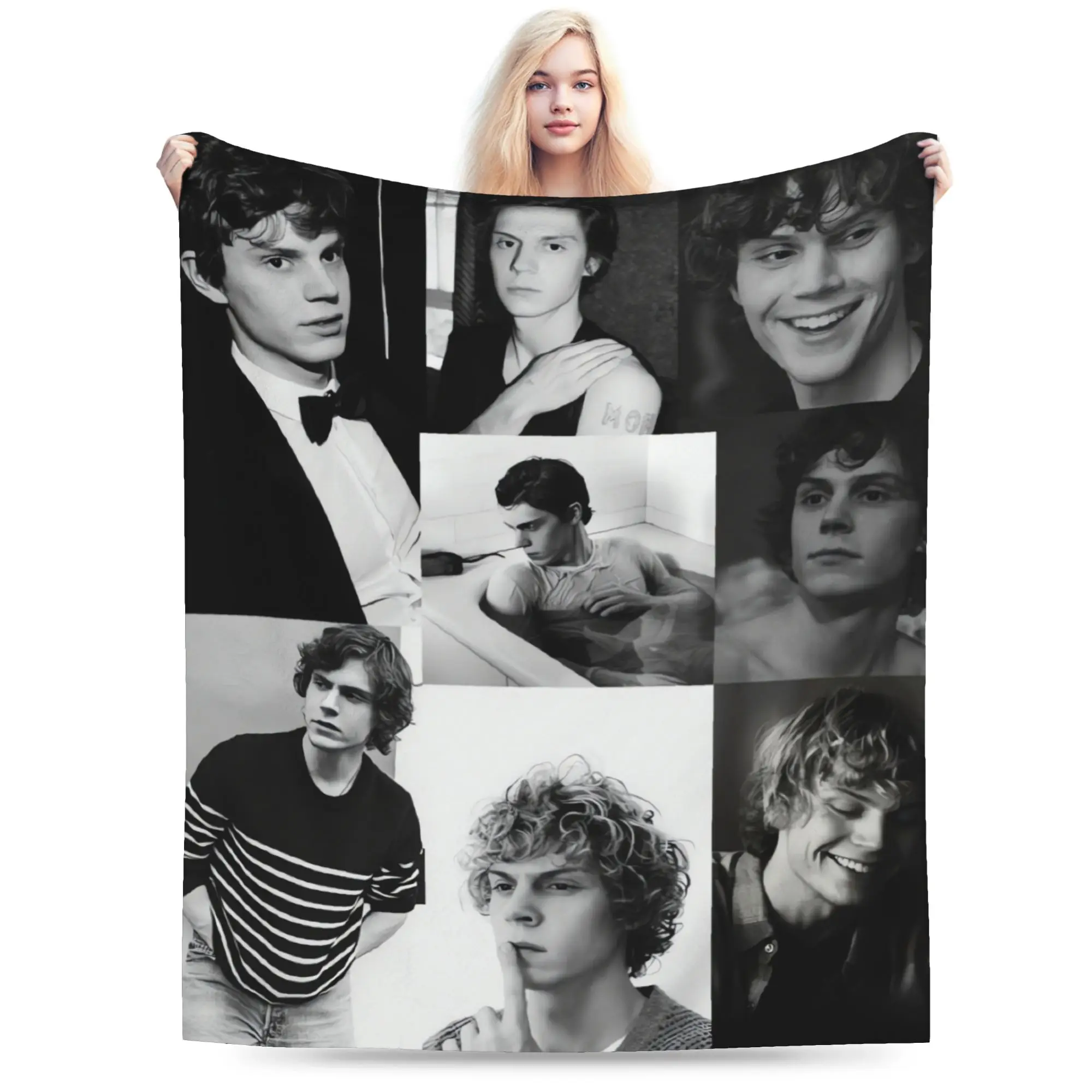 Sharp Evan Peters Black White Suit Blankets Quality Soft  Bedding Throws Spring Travel Couch Chair Sofa Bed Novelty Bedspread