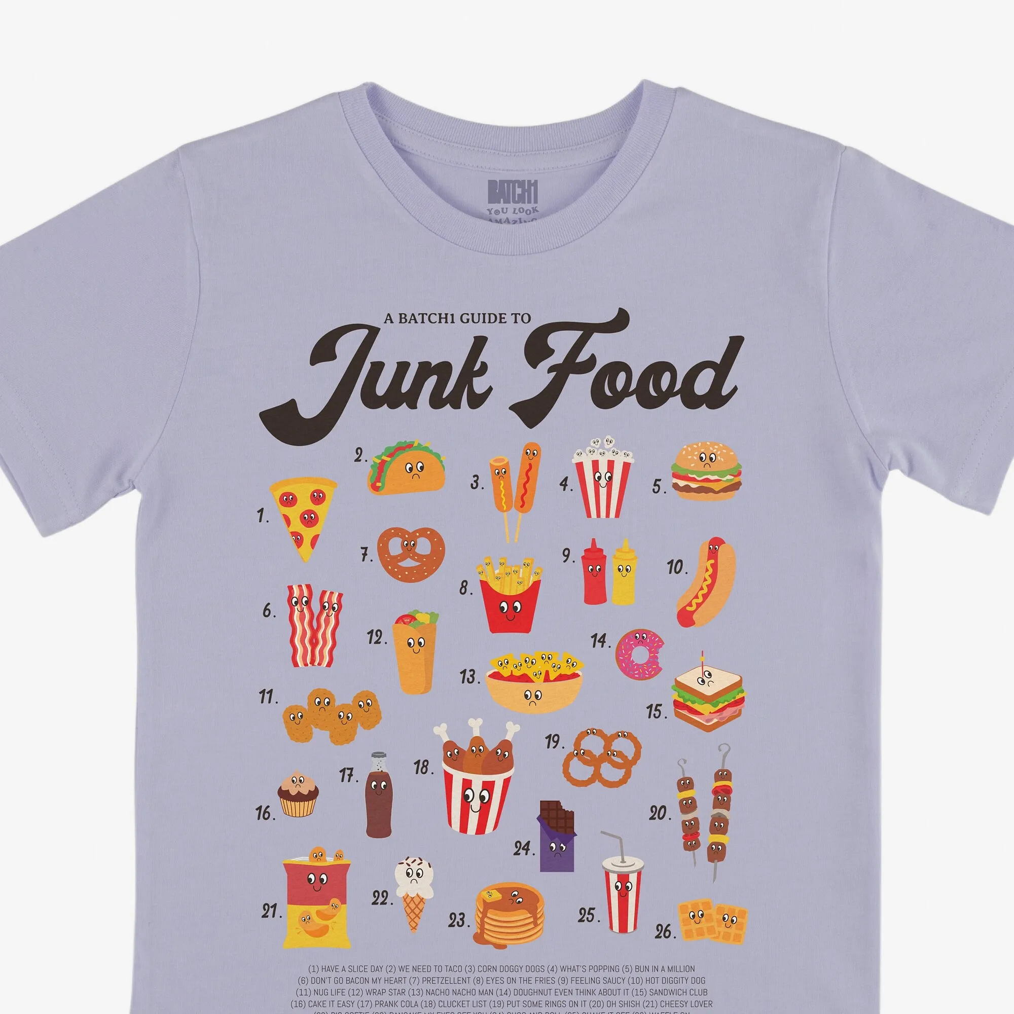 Junk Food Guide Children’s T-Shirt in Purple