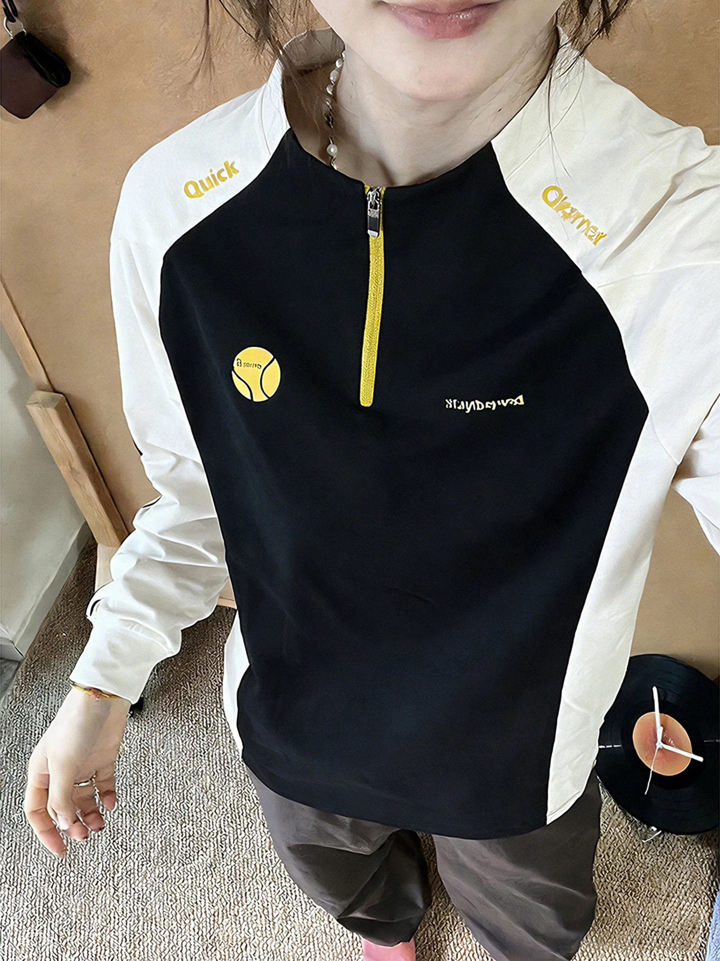 

Spor Men's Long Sve Zipper T-irt Qui Dry Cycling Suit Badminton Top f Zip Design Comfortable Soft Sle Spring