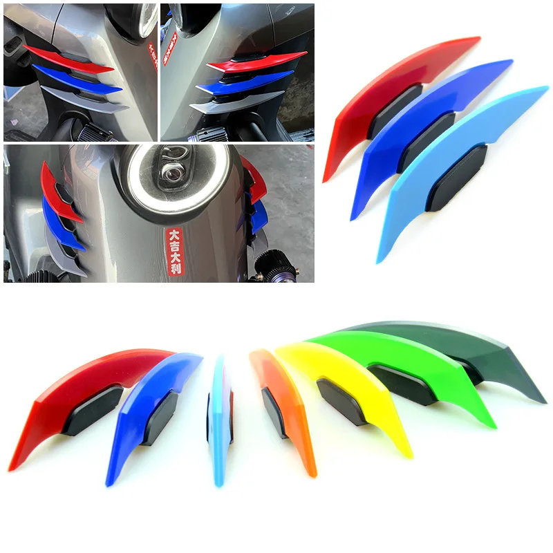 2PCS Motorcycle Modification Wind Wing Motorbike Body Decoration Moto Front Side Spoiler Aerodynamic Wing Set Motorbike Accessor