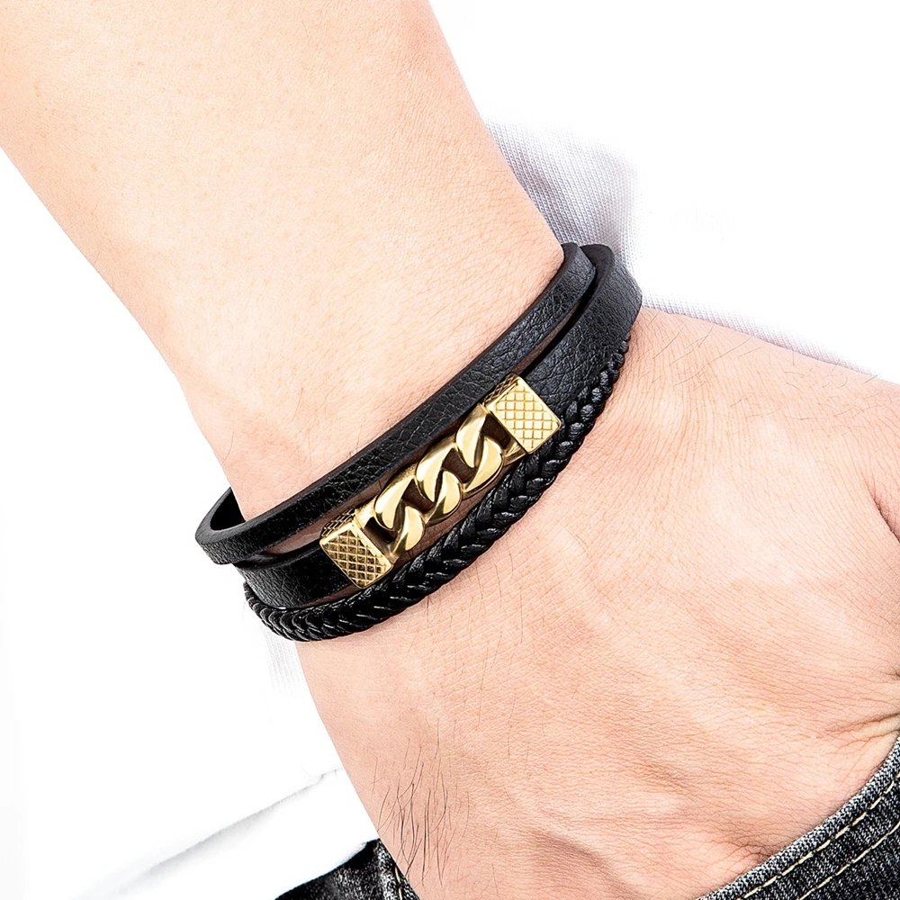 Xqni สร้อยข้อมือหนังผู้ชาย, เช - Mens Fashion Combination บทวิจารณ์และราคา