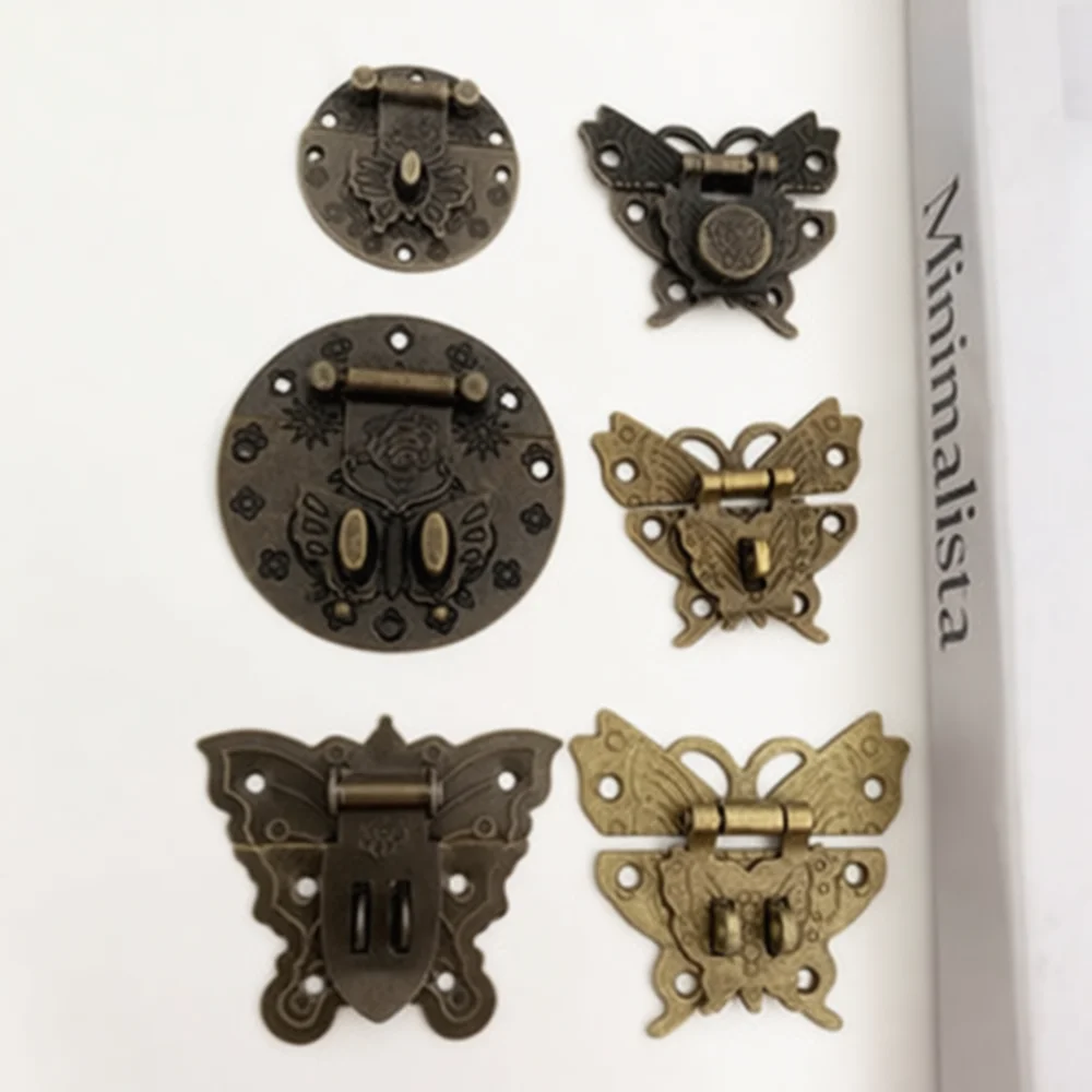 Retro Style Toggle Latch Hasp For Wooden Gift Case Jewelry Box Hardware Durable Metal Lock Fitting For DIY Makers