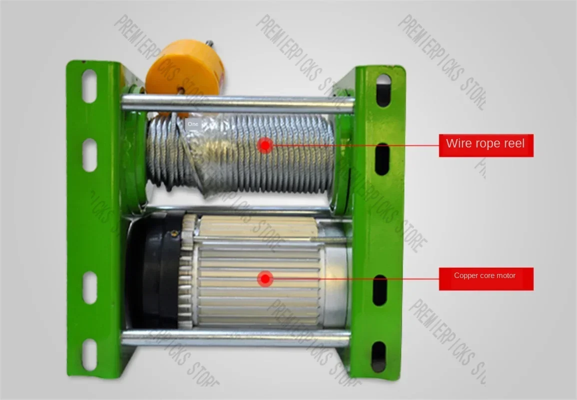 980W/1400W/2200W/ Wire rope hoist micro electric winch 220v380v 200/600/800kg