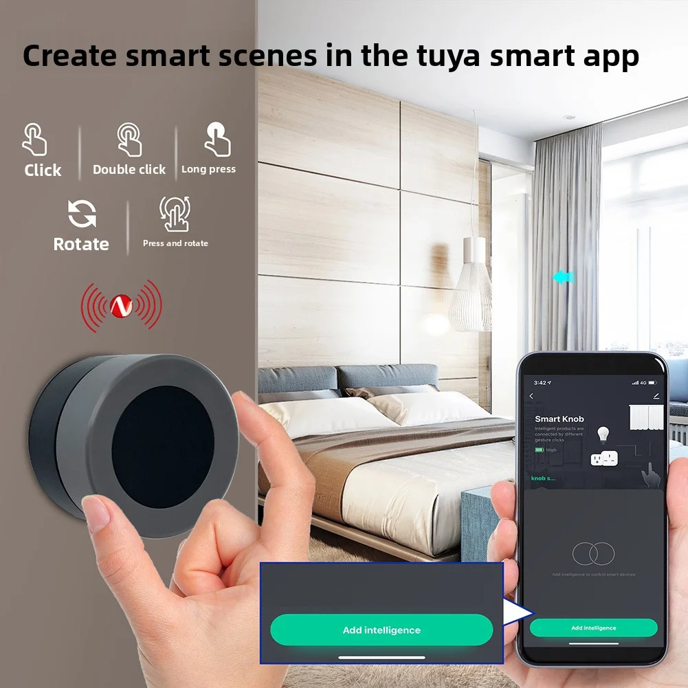 تويا زيجبي مقبض ذكي يعتم التبديل التطبيق التحكم عن بعد مع وظيفة التوقيت الأزرق الأخضر مؤشر ضوء المنزل الذكي المشهد التبديل