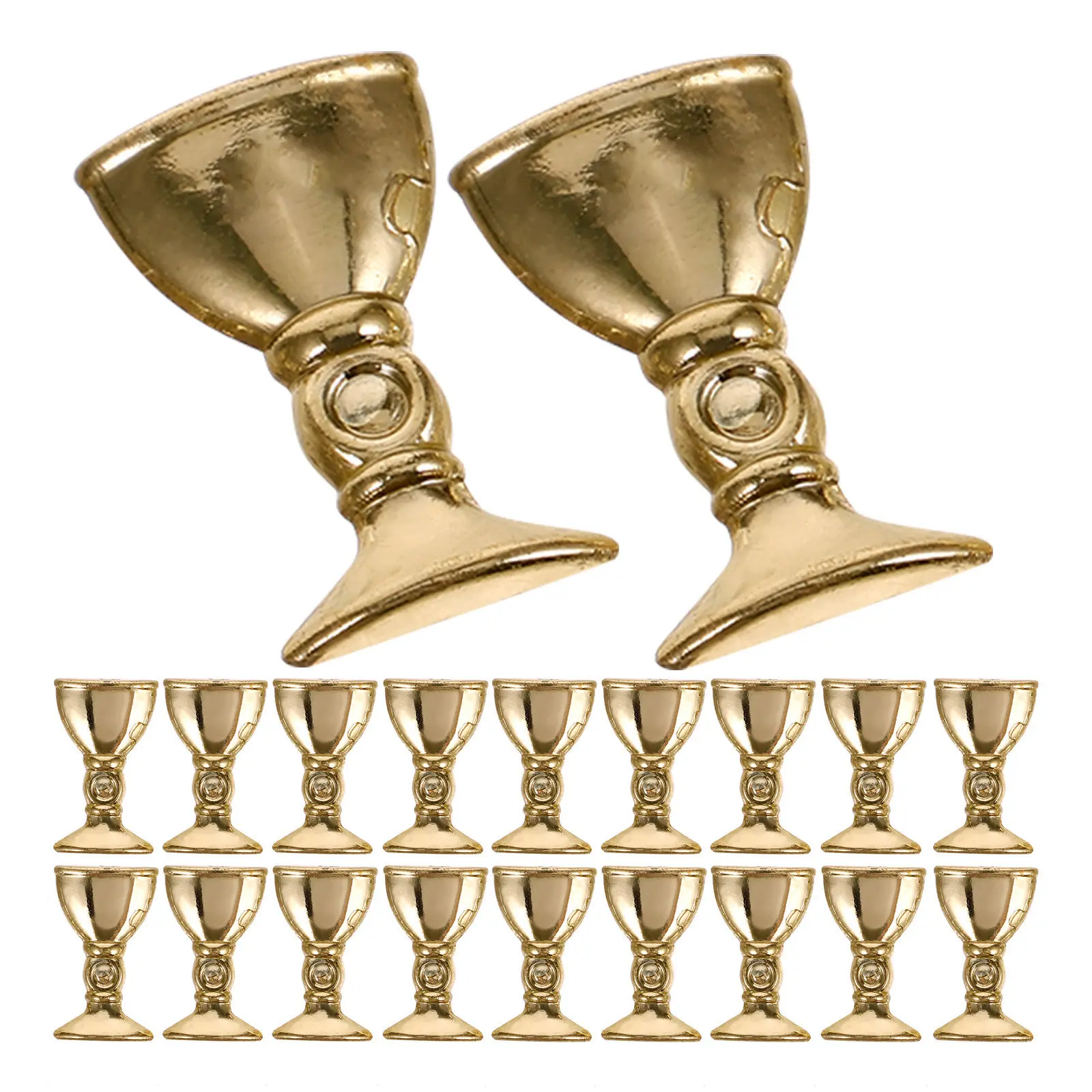 150Pcs Mini Gilded Church Offering Cups Vintage Decorative Cups Wedding Party Decorations Small Cup Accessories Miniature Props