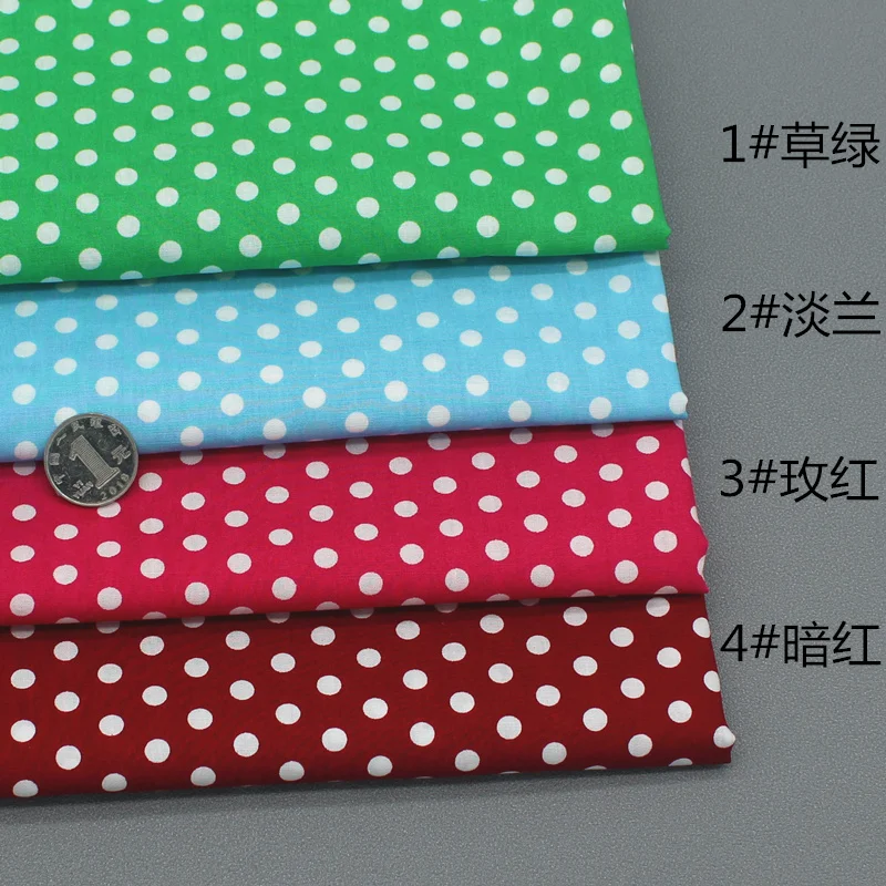 Dots Printed 100% Cotton Fabric By Meter Diy Patchwork Quilt Cloth Bedding Blanket Sheet Pillow Decor Fat Quater Tissus Tilda