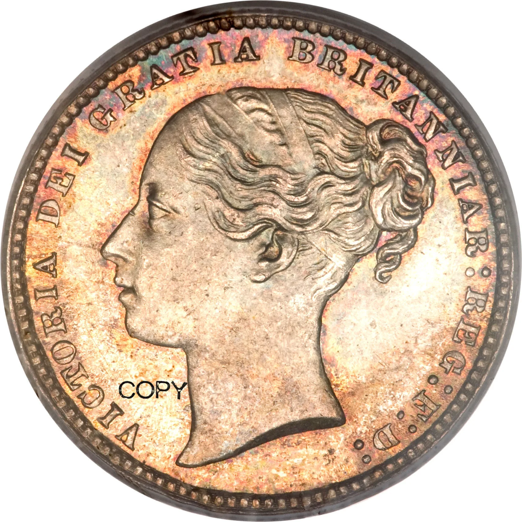 United Kingdom 1873 92.5% Silver Coin Copy 1 One Shilling Victoria Young Head Great Britain Collection Comeomorative