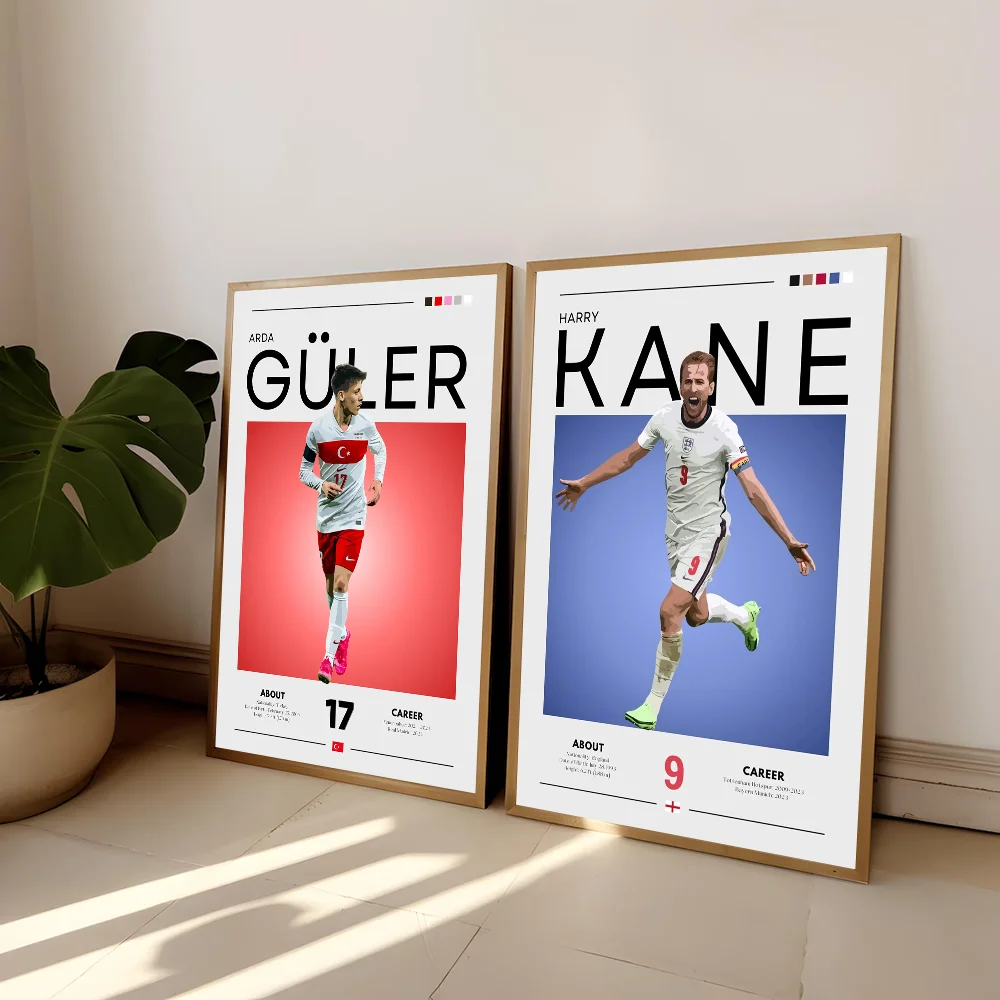 ملصق نجم كرة القدم الشهير لاعب كرة القدم الرياضي غرفة المعيشة المنزلي غرفة النوم بار مقهى ديكور فني