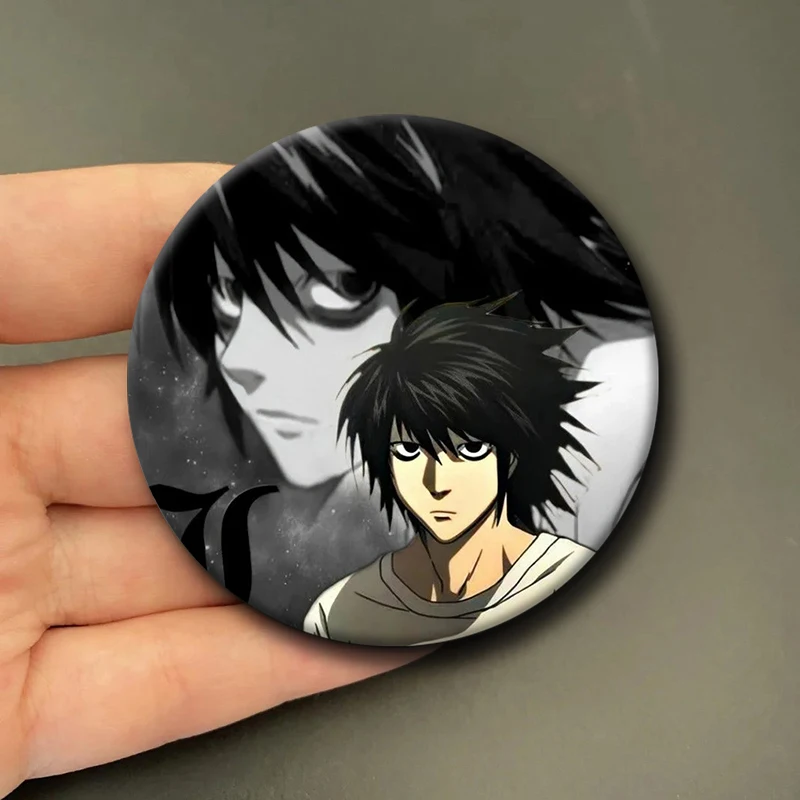 58mm Japanese Anime Death Note Portable Mirror Cute Anime Character Cartoon Mini Makeup Mirror Accessories Decor Fans Collect