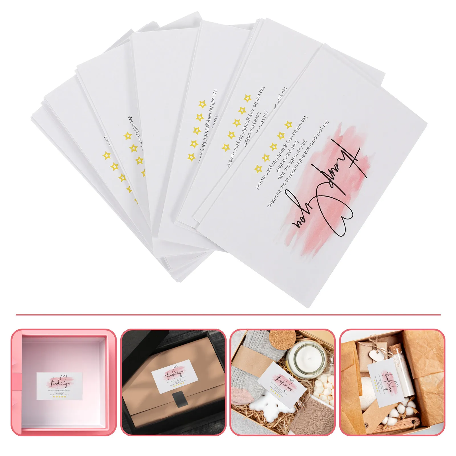 

60Pcs Thank You Cards Small Business Elegant Paper Material Perfect for Beauty Nail Salons Bakeries Online Shops Bulk