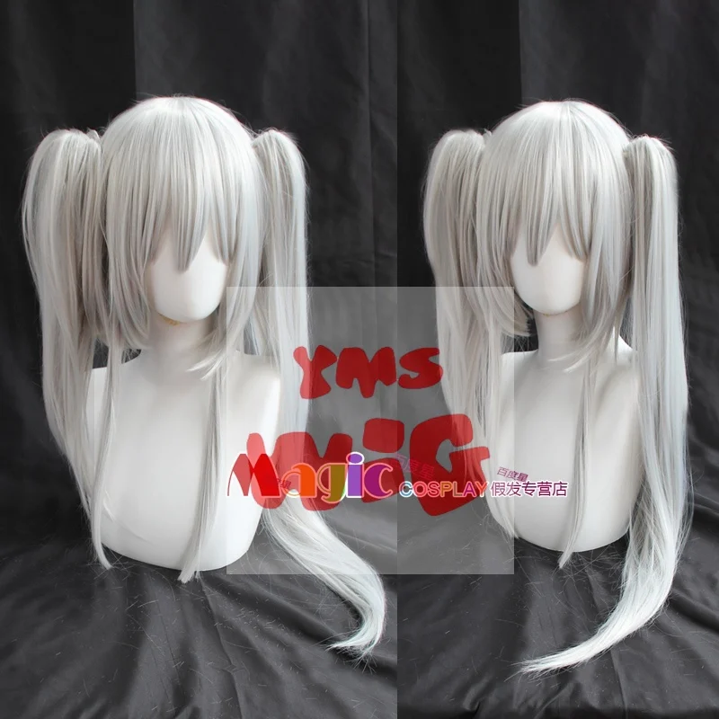 2 Colors DATE A LIVE Tokisaki Kurumi Cosplay Wig with Bangs Clip Ponytails Nightmare Black Long Ponytials Wig Costumes