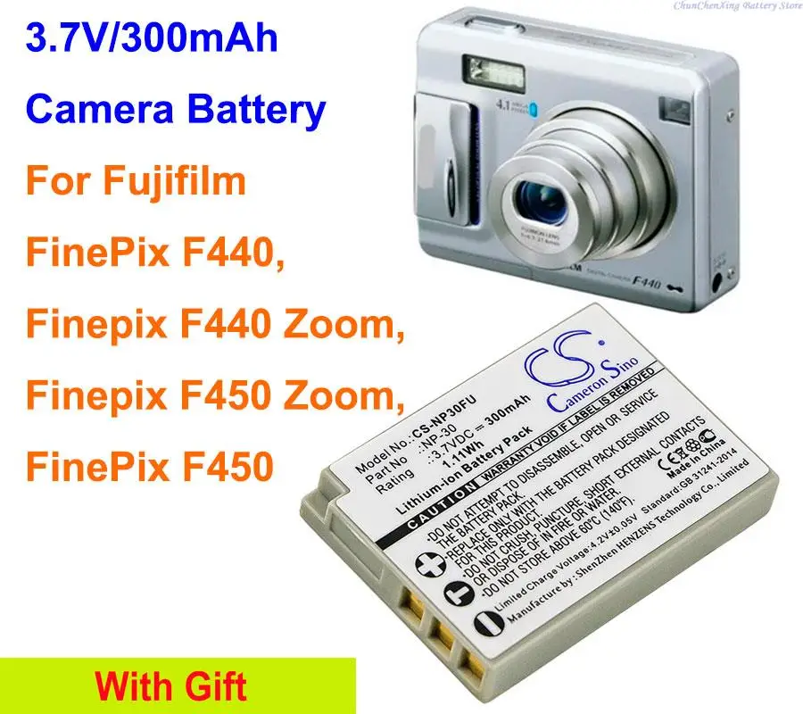 

300mAh Camera Battery NP-30 for Fujifilm FinePix F440, Finepix F440 Zoom, FinePix F450, Finepix F450 Zoom