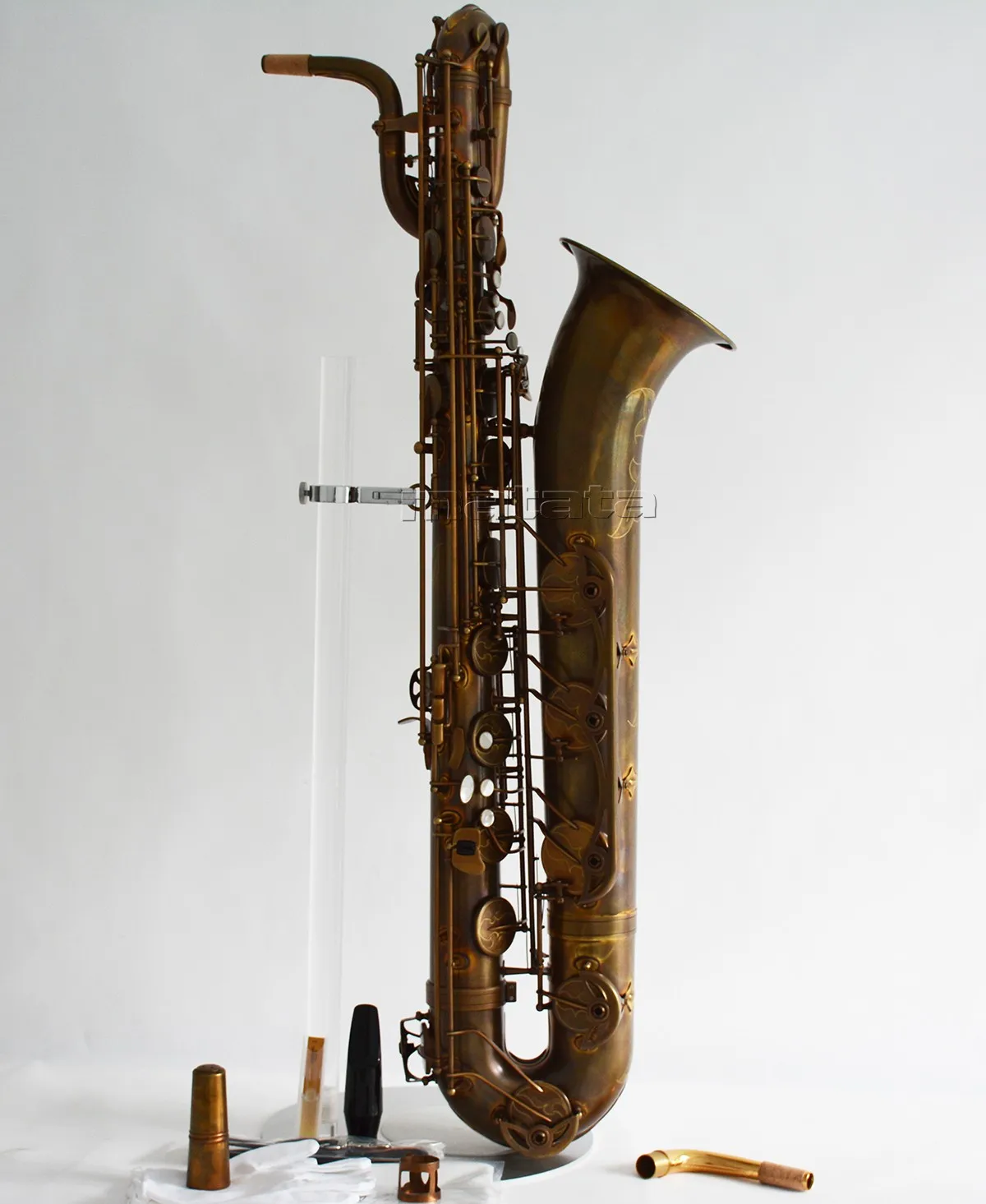Fast Ship Retro-Style Baritone Saxophone with Two Necks, Low A Tuning
