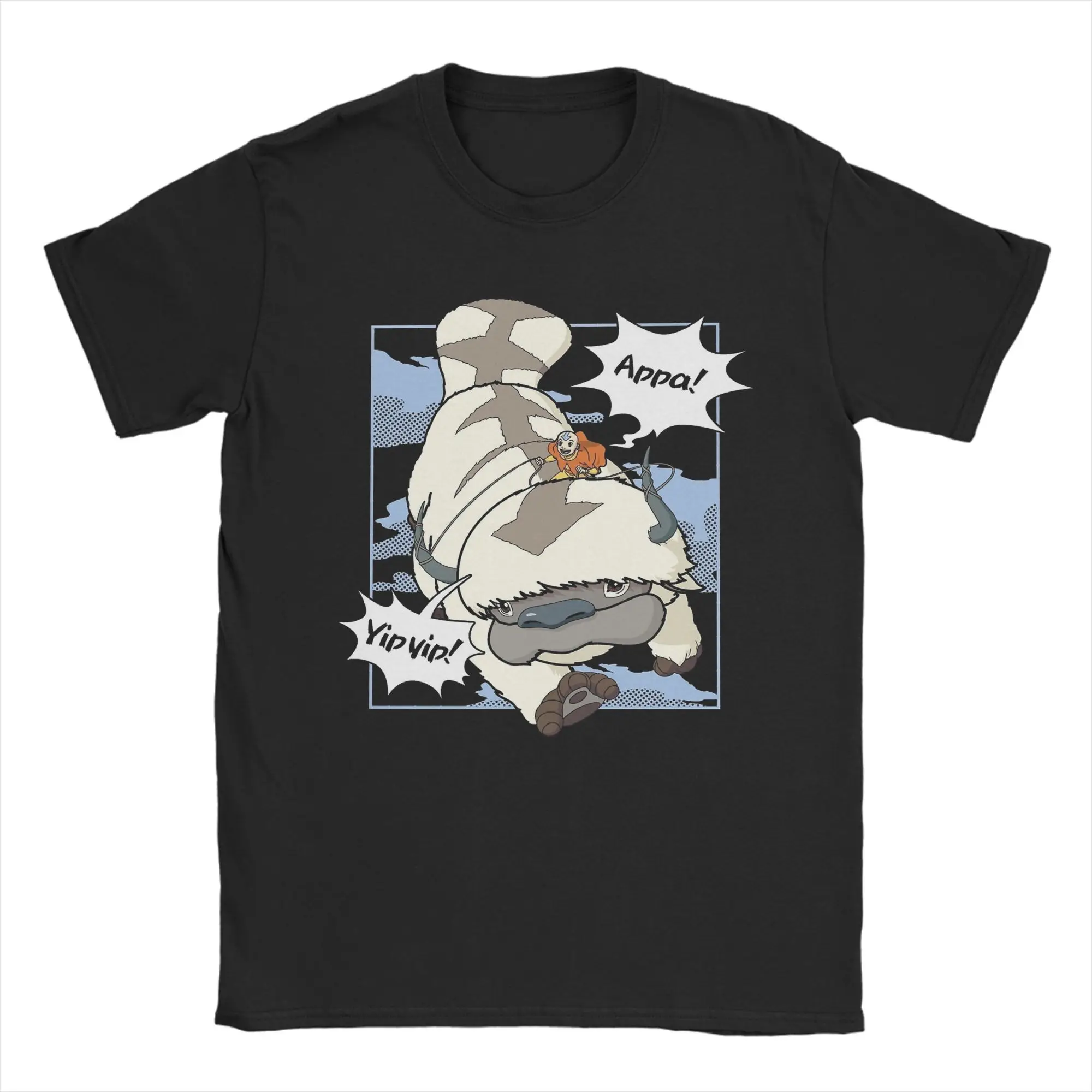 

Футболка Avatar The Last Airbender Appa, мужская новинка, хлопковые футболки с круглым вырезом, футболка с короткими рукавами, идея подарка, одежда