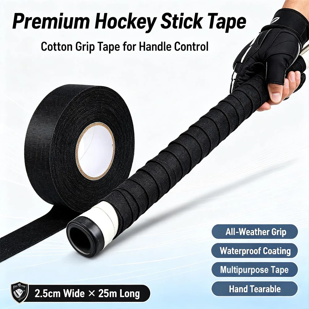 High Performance Adhesive Cloth Grip Tape, Non‑Slip Hockey Wrap Tape for Sport Stick, Bat, Racket, Pull‑Up Bar Daily Tool Grips