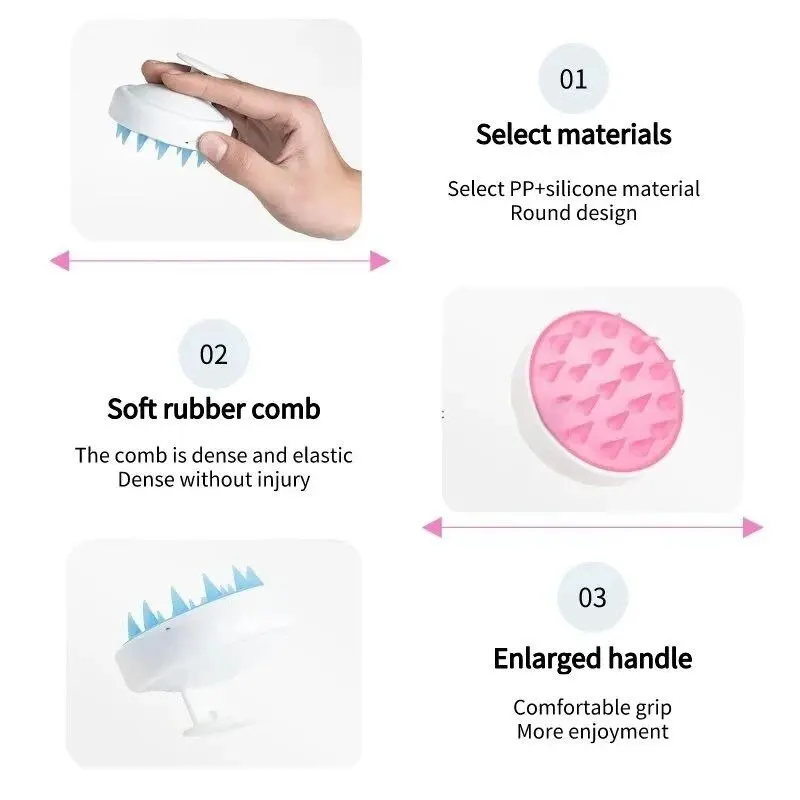 Massage Comb Scalp Cleansing Soft Bath Massage Brush Adult Baby Shampoo Massage Comb Silicone Comb Hairdressing Tools image 4