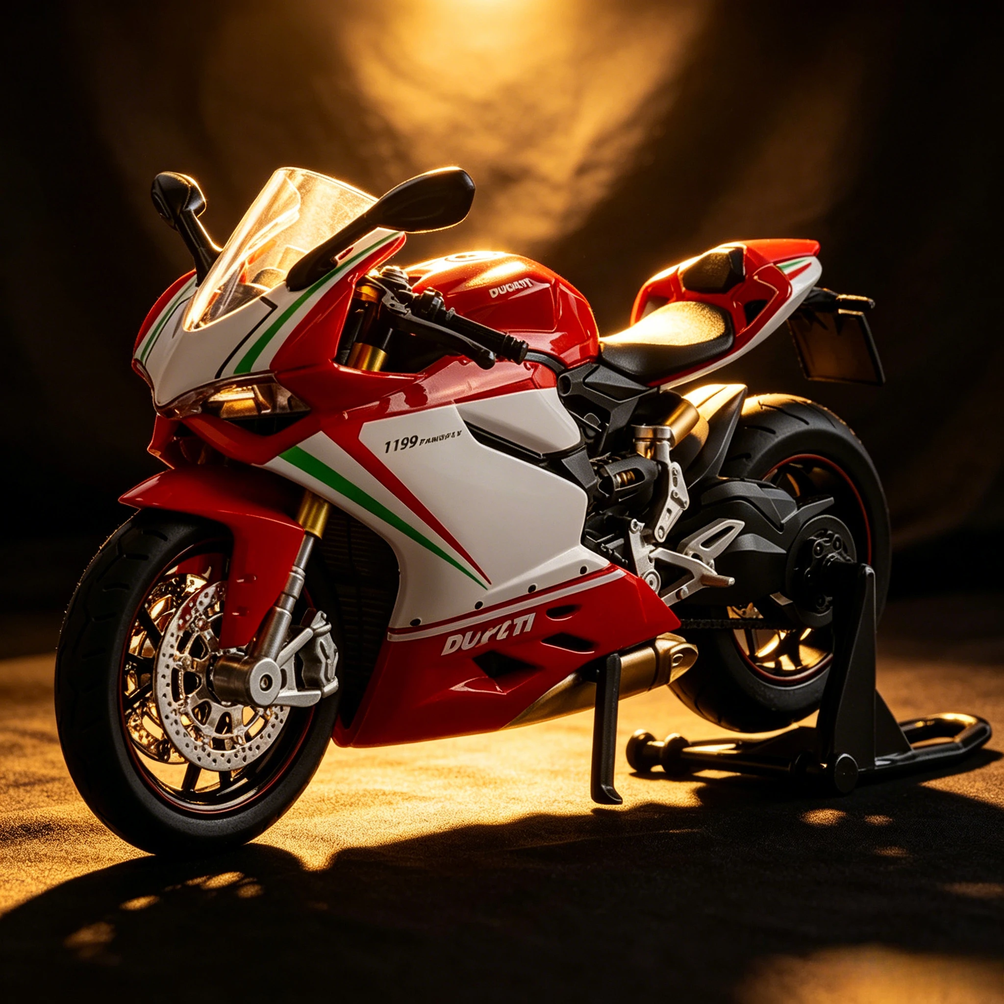 

1:12 Scale 1199 Motorcycle Model Toys Alloy Diecast Sound Light Shock Absorption Rubber Tires Motorbike Models for Kid Adult
