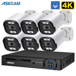 8MP 4K Security Camera Face Detection System Audio POE NVR Kit CCTV Color Night Vision Outdoor Home Video Surveillance
