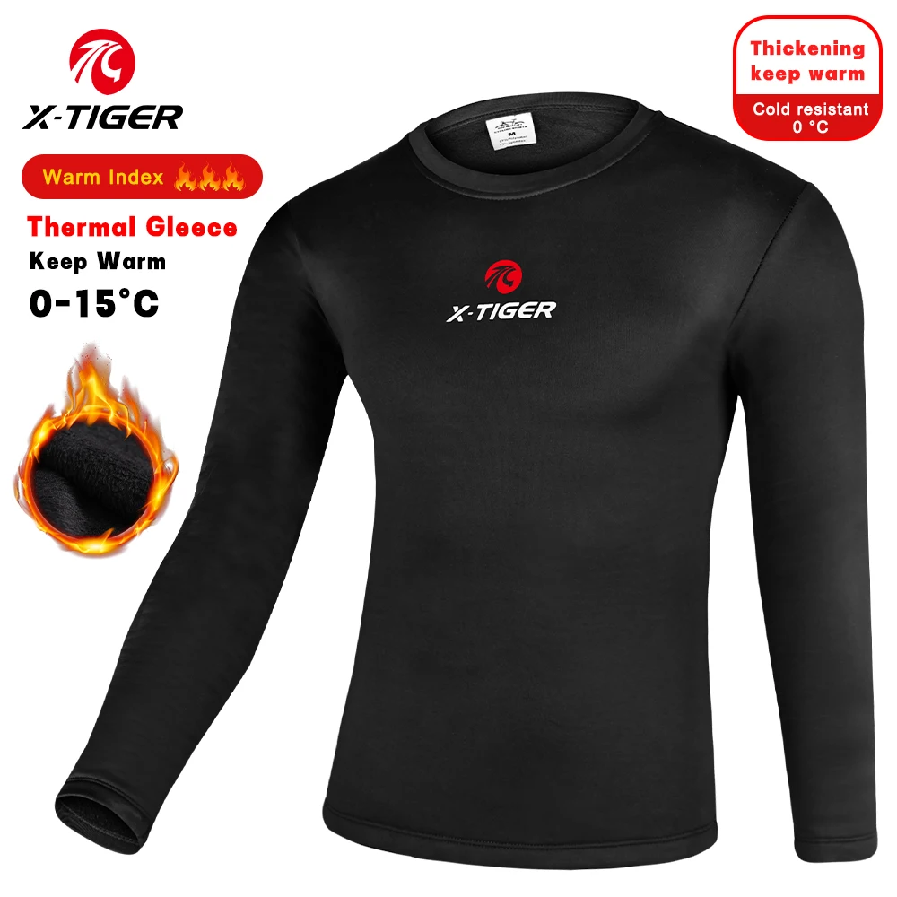 X-TIGER Fleece Sports Cycling Jersey Warm Road Cycling Jersey Bicycle Jersey Winter Outdoor Sports Long Sleeve Bottom Shirt 2024