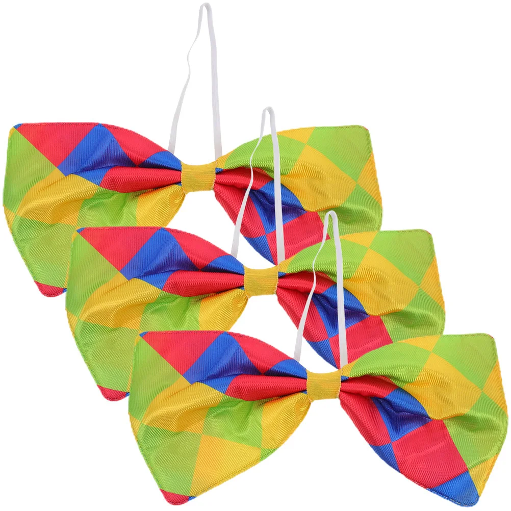 

3Pcs Performance Bowtie Clown Collar Costume Prop Washable Reusable Fancy Accessory for Masquerade Birthday Celebration