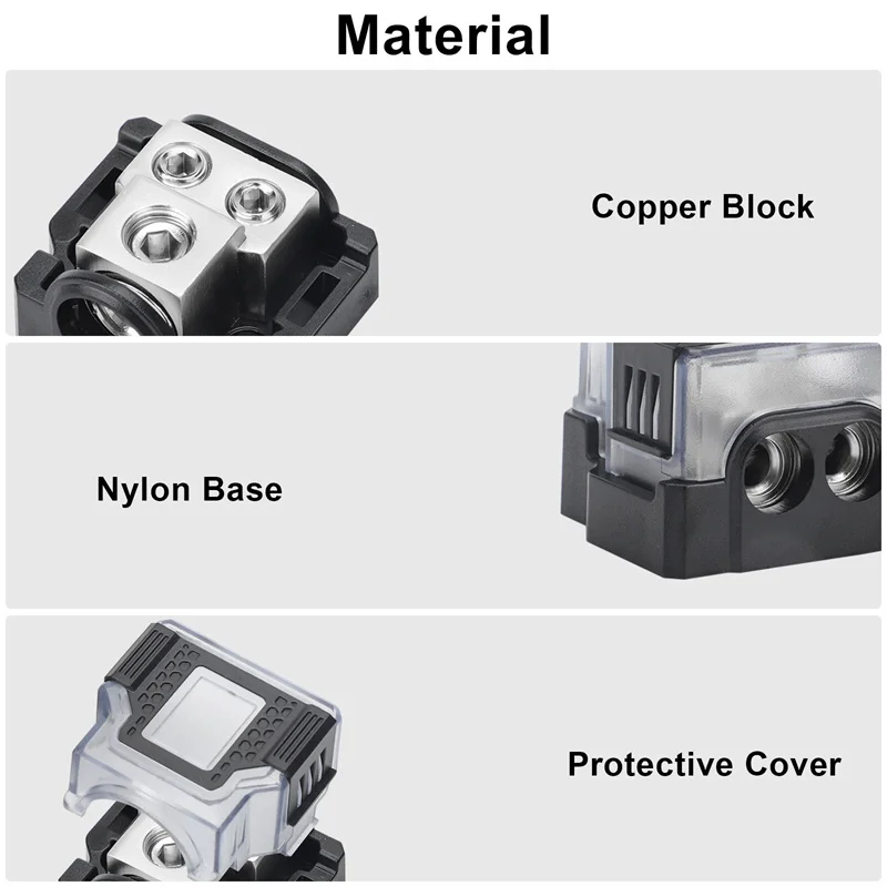2PCS 자동차 배포 블록 연결 블록 오디오 분배기 접지 배포 블록 스피커 증폭기 분배기 오디오 Ca