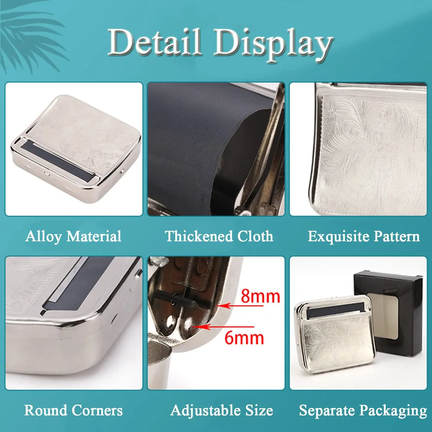 آلة لف المعادن 70 مللي متر/78 مللي متر/110 مللي متر ورقة اليد لفة صندوق مخزن علبة السجائر أداة التدخين عن طريق لف السجائر الخاصة بك